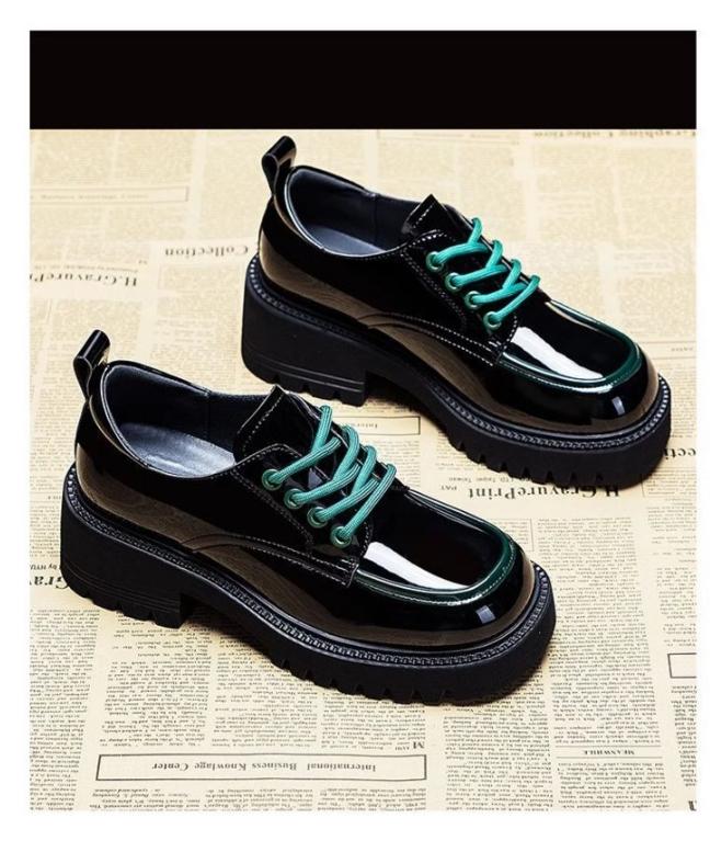 

Новые женские лоферы в британском стиле - Туфли на платформе из натуральной кожи на шнуровке, Модные балетки на толстом каблуке для весны/осени 40