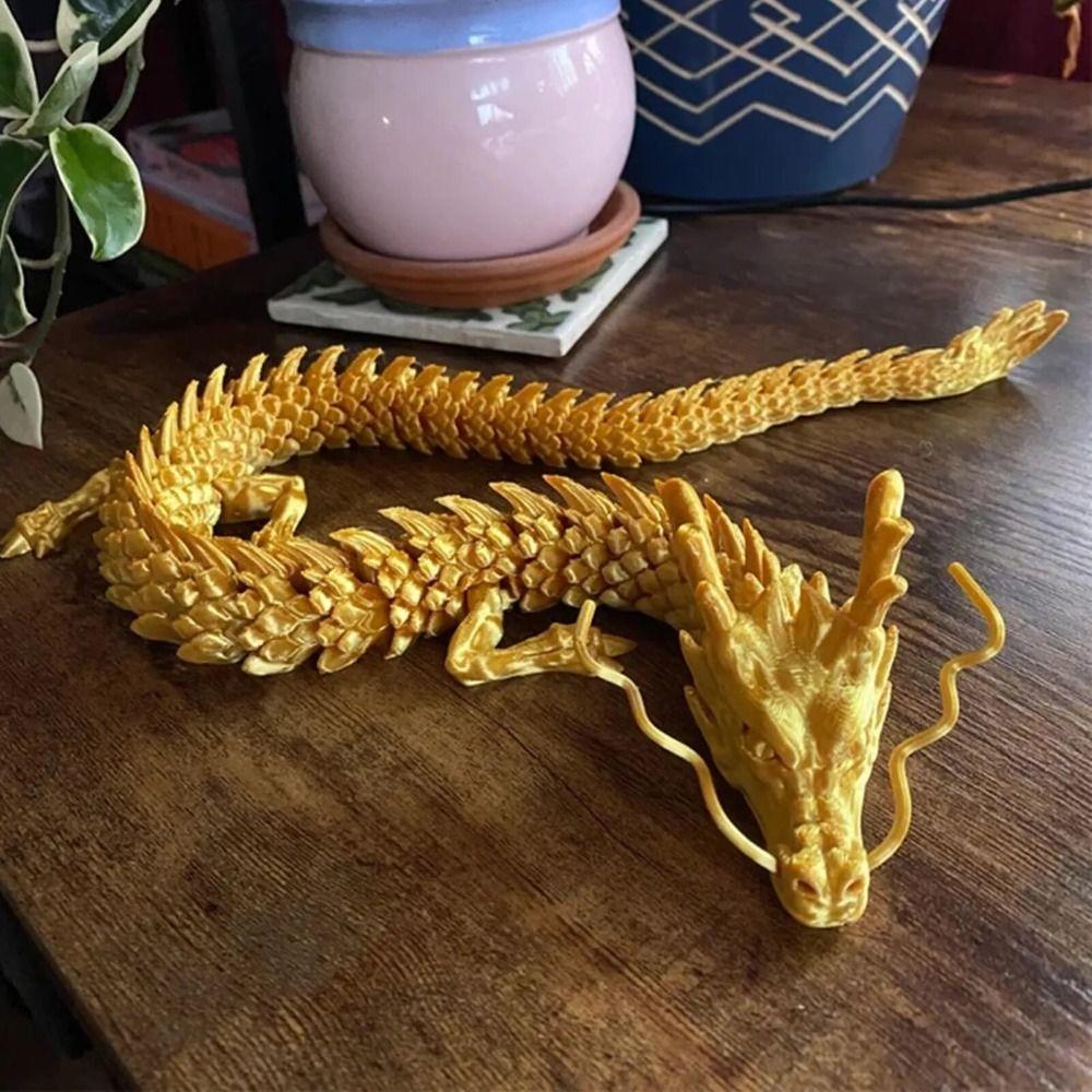 3D Articulated Chinese Dragon Printed Chinese Dragon Ornament Kids Gifts