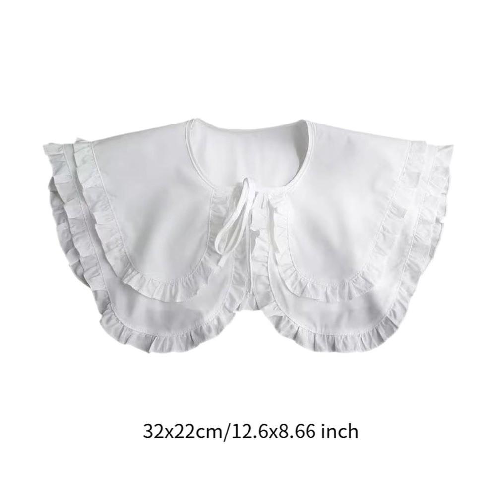Large Lapel Women False Collar Half Shirt Style Double Layer Collar Detachable Collar  Sweater