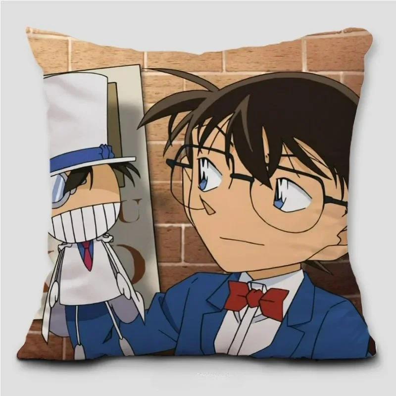 Garip Soyguncu Kidd Conan Yastık Adı Dedektif Conan Kudo Shinichi Gri Baskılı Yastık Kılıfı