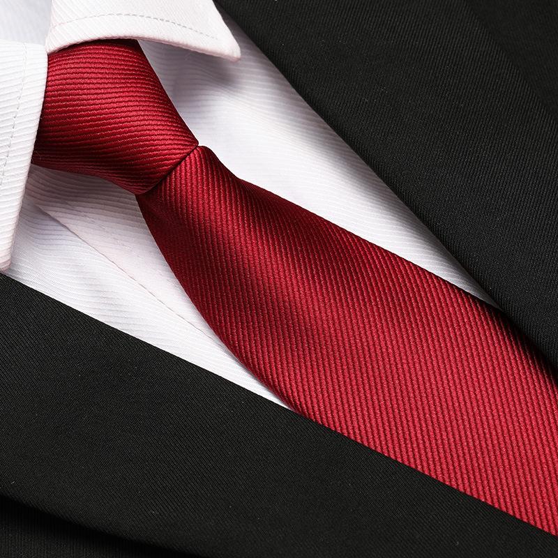 Men'S Formal Wedding Business Tie 8Cm Groom Wedding Banquet Burgundy Tie Hand Zipper Men And Women
