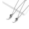 Vintage Punk Style Titanium Steel Fang Pendant Hip Hop Unisex Couple Necklace