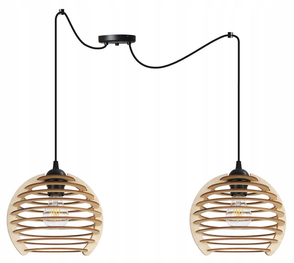 Hanging Lamp, Ceiling Chandelier, Wooden, Led Lampshade