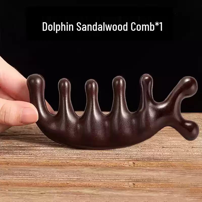 

Multifunctional Sandalwood Massage Comb: Gua Sha, Scalp & Face Massager