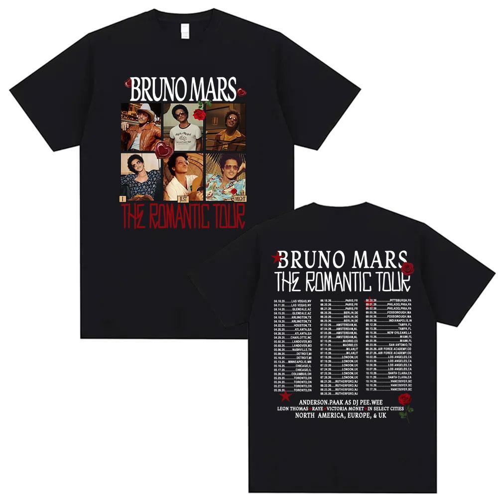 Bruno Mars The RoUnisextic Tour 2026 Music Graphic T Shirt Unisex Women Harajuku Hip Hop Rock Tshirts Summer Tops 100 Cotton Tshirt