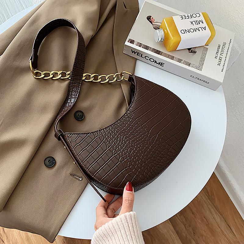 

Высококачественная кожаная текстура личи, модная сумка через плечо, дизайн цепочек, новая сумка через плечо в корейском стиле в стиле ретро для поездок на работу, квадратная сумка (20cm<Max Length<30cm)