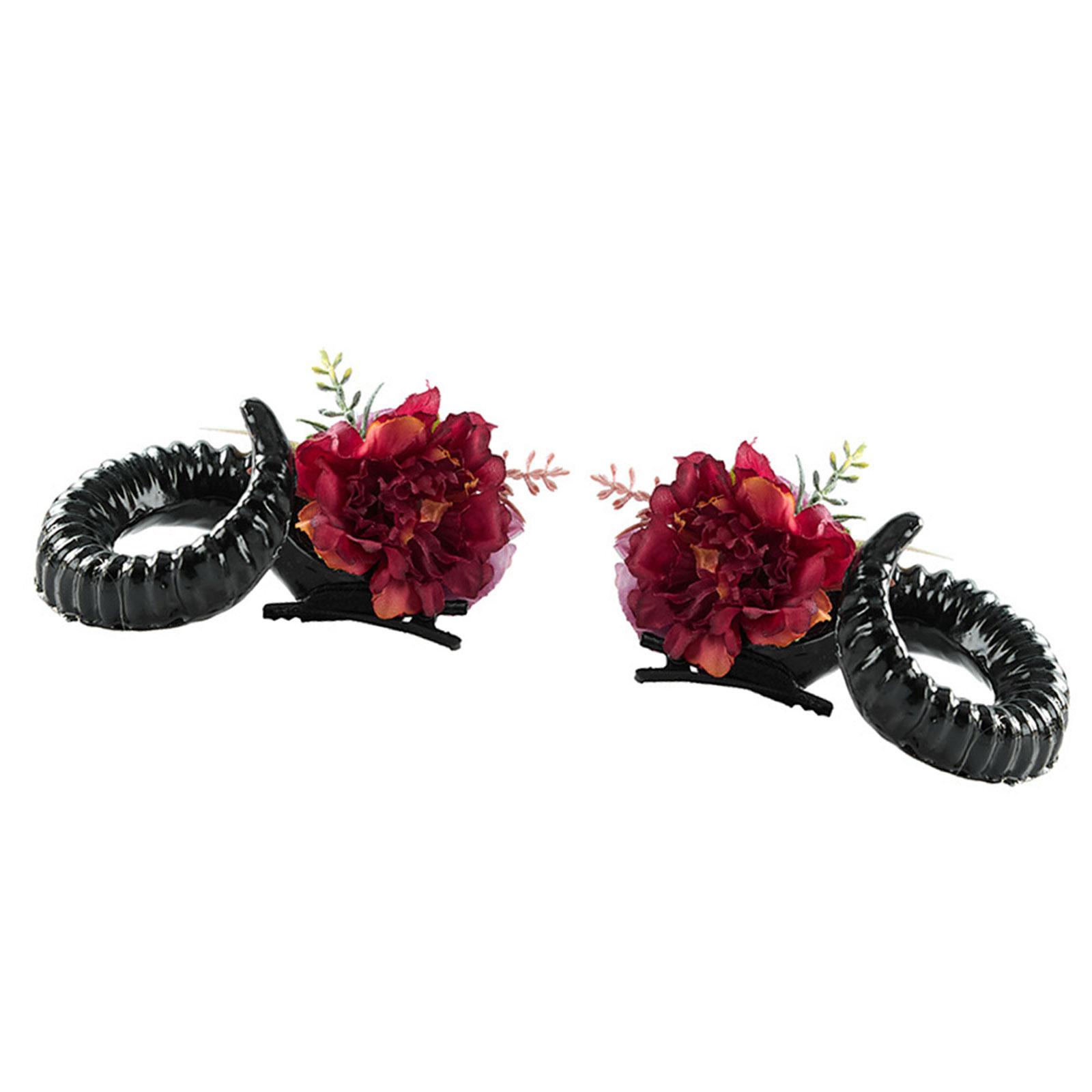 

Halloween Sheep Horn Hair Clip Lightweight Resin Metal Construction For Costume Accessories чёрный
