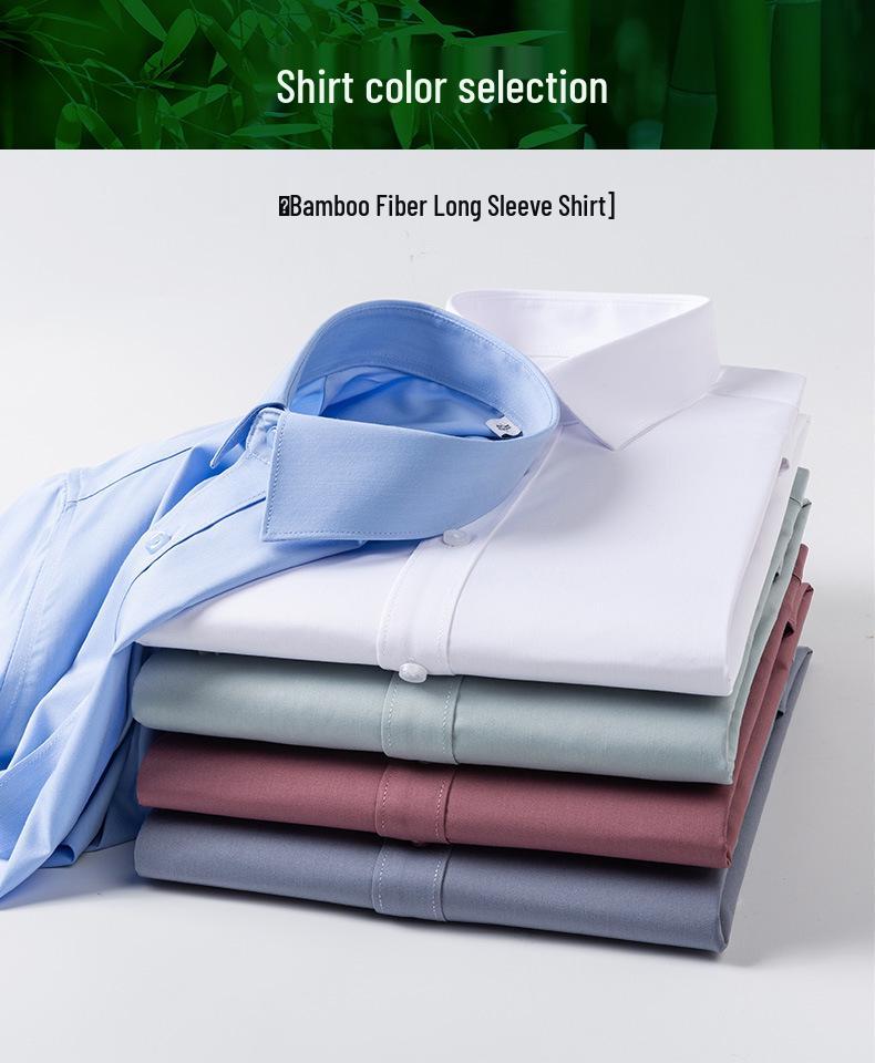 Herren Ziegelrot Bambusfaser Hemd - Business Casual Langarm Eckkragen Strickjacke