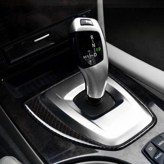 Luxury Carbon Fiber Gear Shift Panel Decoraton Cover For BMW 5 E60 08 09 10 LHD