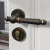 Golden Split Door Brass Lock Indoor Bedroom Nordic Magnetic Quiet Room Home Copper Door Handle Home Decoration Accessories