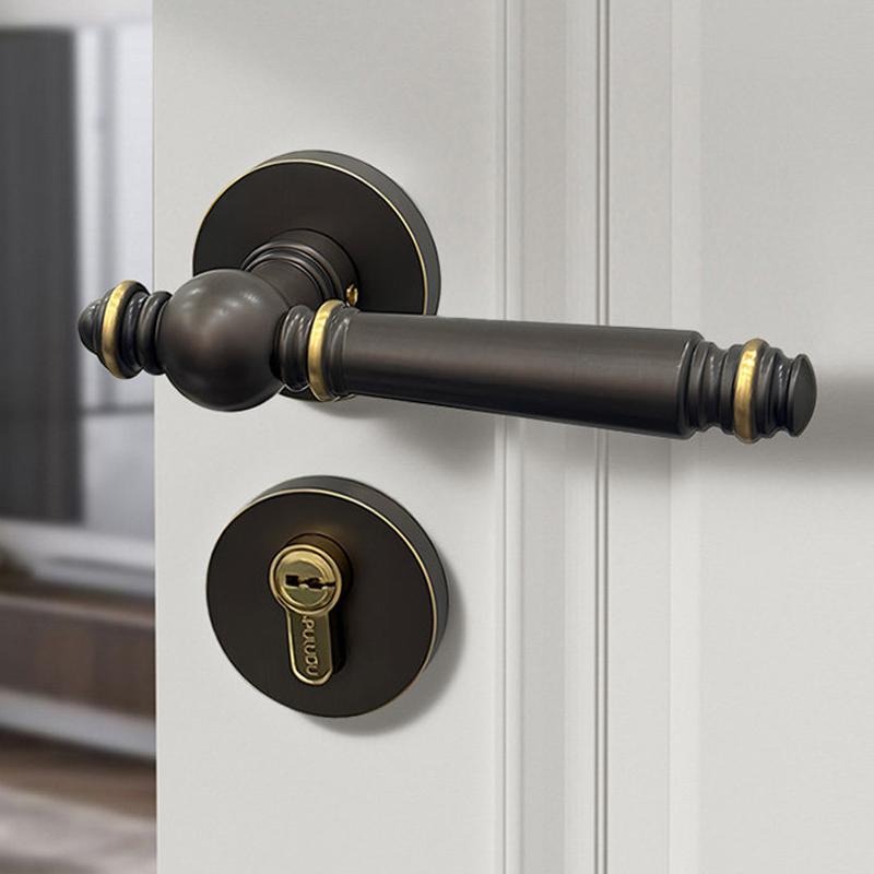 Golden Split Door Brass Lock Indoor Bedroom Nordic Magnetic Quiet Room Home Copper Door Handle Home Decoration Accessories