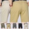 Shorts d'été en coton fins droits amples décontractés pour hommes pantalons pour personnes d'âge moyen et âgées taille haute entrejambe profond pantalons cinq points