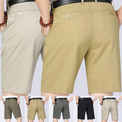 Cotton Shorts Summer Thin Straight Loose Casual Men's Pants Middle-aged and Elderly High Waist Deep Crotch Five-point Pants