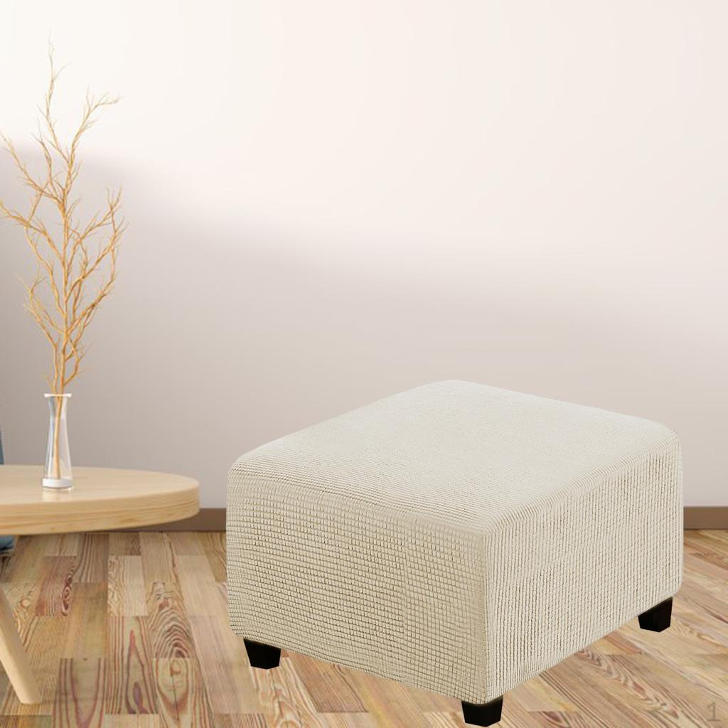 1pc Stretch Ottoman Covers Jacquard Slipcover Footstool Footrest Cover Removable Furniture