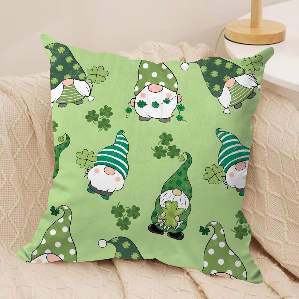 

St Patricks Day Cute Cushion Cover Soft Plush Throw Pillow Cover DoubleSided Printed Cushion Case Cozy Sofa Home Decor 30x30cm
