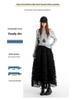 Women's 2026 Spring High Waist A-line Layered Mesh Fluffy Skirt