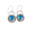 Swiss Blue Topaz Gemstone 925 Sterling Silver Jewelry Handmade Earrings 1.30" EE-63-11