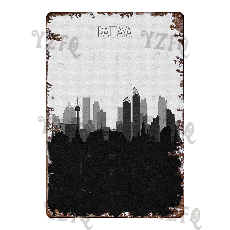 Vintage Thailand Travel Poster Tuktuk Car Taxi  Thai Elephant Metal Sign  Wall Bar Restaurant Home  Craft Decor 30X20CM DU-4682A