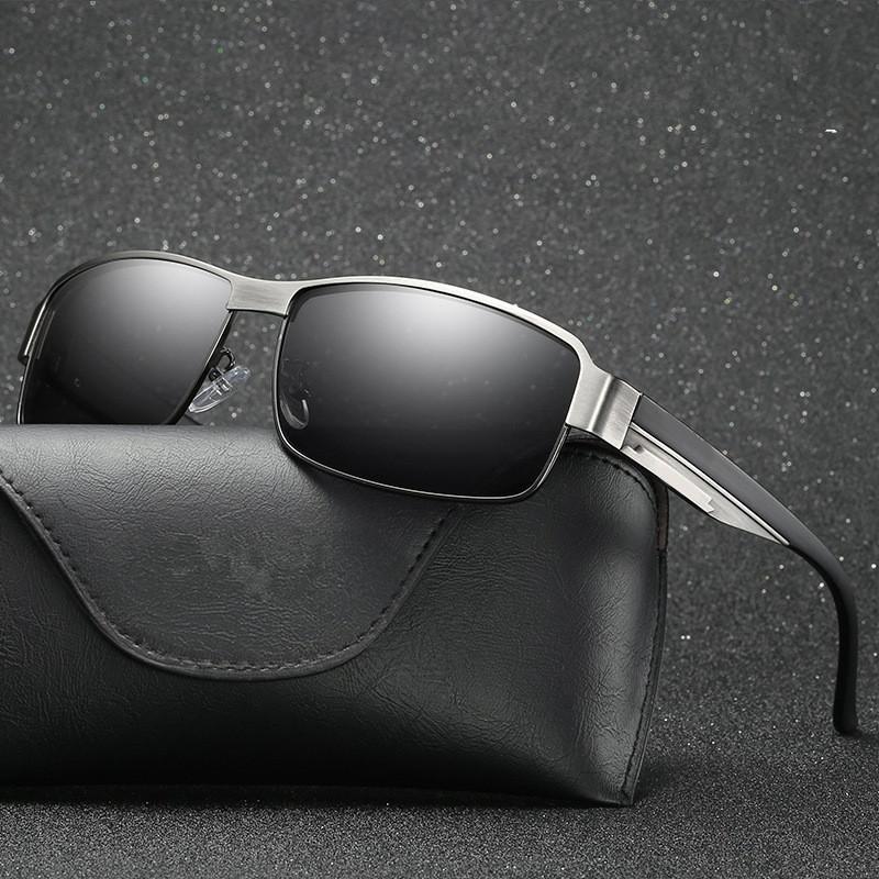 Polarisierte Sonnenbrille Männer Aluminium Magnesium Fahren Sonnenbrille Rechteck Shades Für Männer Oculos masculino Männlich
