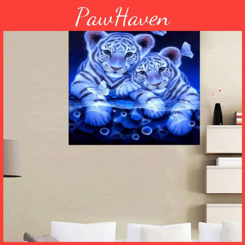 Exquisite Handcrafted Art Featuring Two Tigers Ideal For Home Wall Decoration