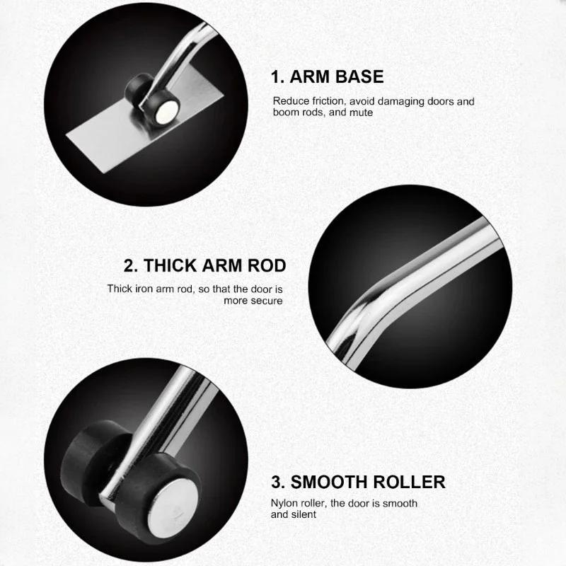 All Black/Silver Square Automatic Door Closer Spring Door Closing Device Force Adjustable Convert Hinged Doors To Self-Closing