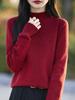 Temperament Velvet Heather Yarn Sweater - Women's Soft, Skin-Friendly Thick Knit Half-High Collar for Autumn