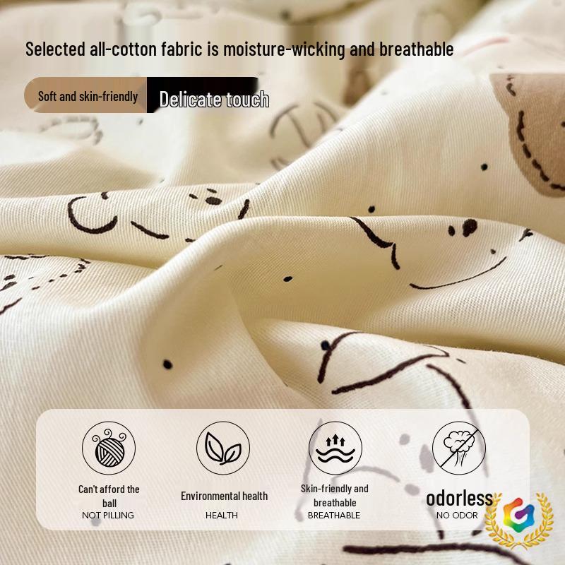 2025 Pure Cotton Cartoon Pillowcase Set - Pair of 48x74cm Pillow Covers