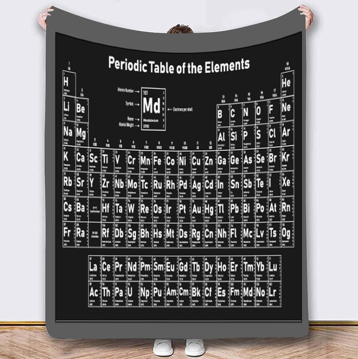 

Periodic Table Fleece Blanket King Size Fluffy Soft Blankets Throws Bed Throw Home Interior Microfiber Bedding Knitted Plaid 80x120cm(31x47inch)