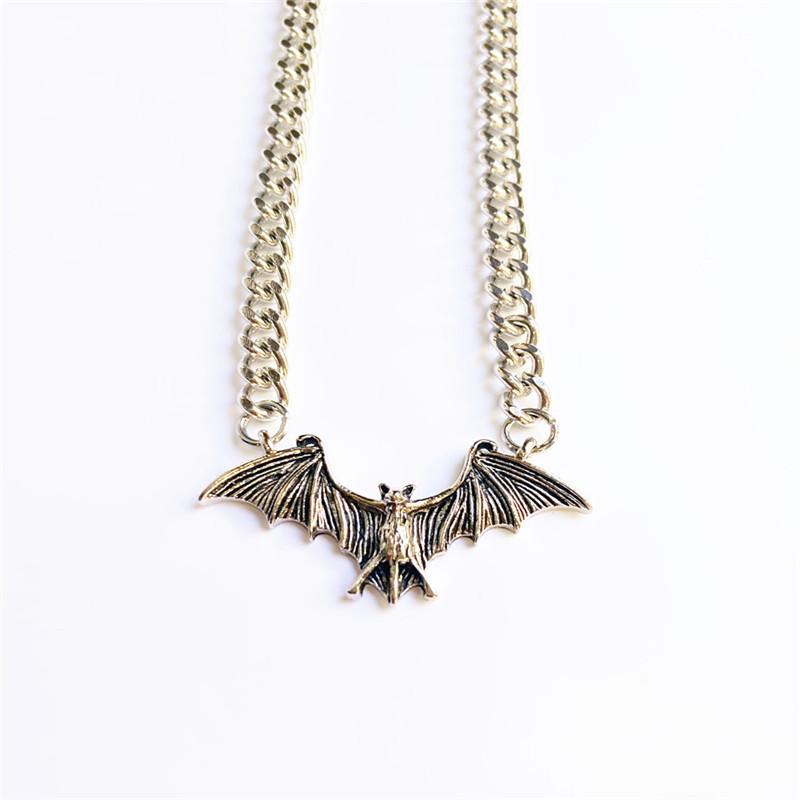 Bat Pendant Necklace With Alloy Material For Gothic Jewelry Enthusiasts