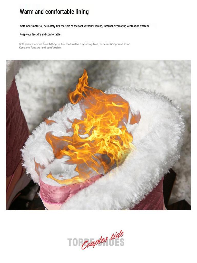 Botas de Neve de Inverno Femininas Plus Size do Nordeste - Cano Médio, Cano Alto para Viagem ao Ar Livre