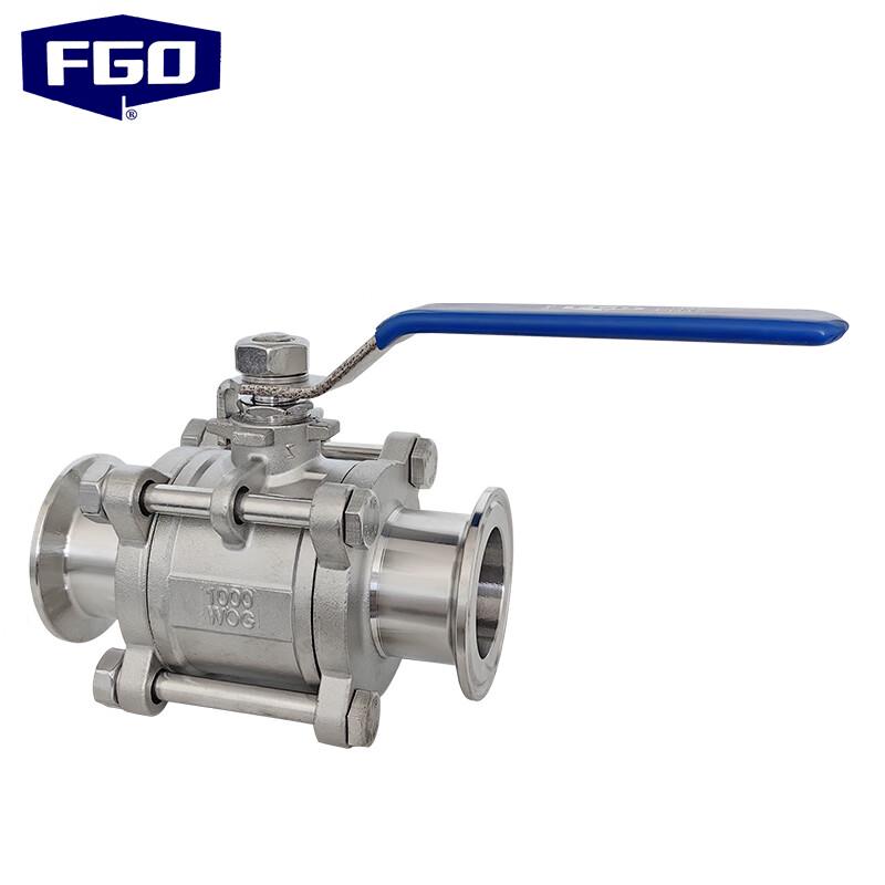 FGO 304 Stainless Steel 3-Piece Quick-Install Ball Valve