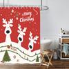1 Stück Weihnachten Rentier Druck Perforiert Wasserdicht Duschvorhang Sichtschutz Mehrere Größen Hängevorhang 12 Haken Einfache Installation