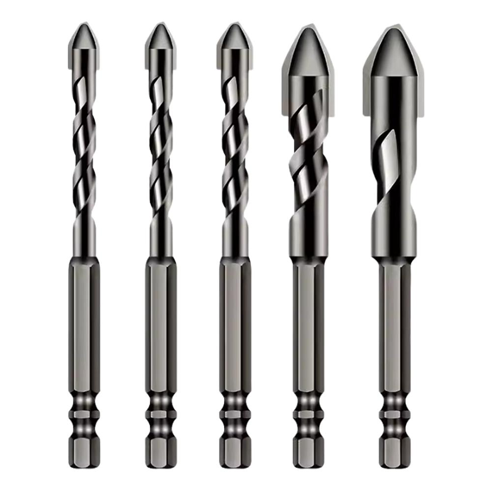 3/4/5 Pcs Tile Drill Bit 6/6/8/10/12MM Concrete Drill Bit Set Eccentric Twist Drill Bit for Tile Brick Plastic Cement Wood Glass