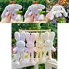 Plush Rabbit Keychain With Floral Pattern For Cute Bag Decor And Gifts