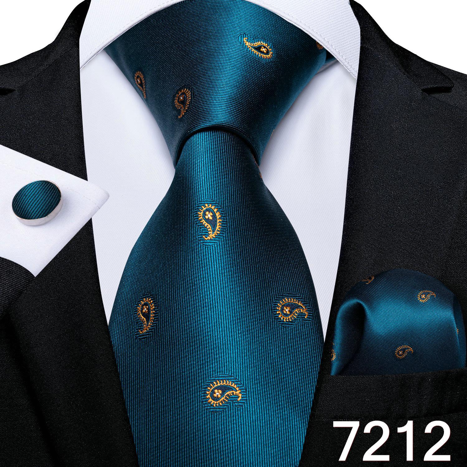 

Ділові чоловічі краватки в клітку. Офіційна шовкова краватка. Handky Cufflinks Set for Men Formal Tie Dibangu N-7212