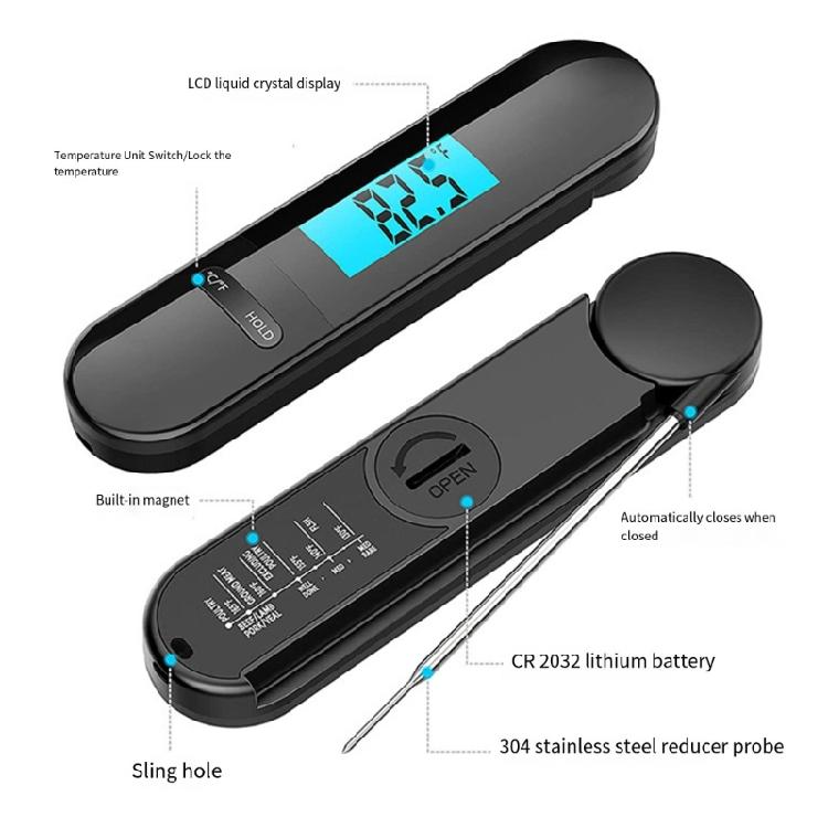 Food Thermometer Baking Temperature Measurement Electronic Probe Foldable Gauges
