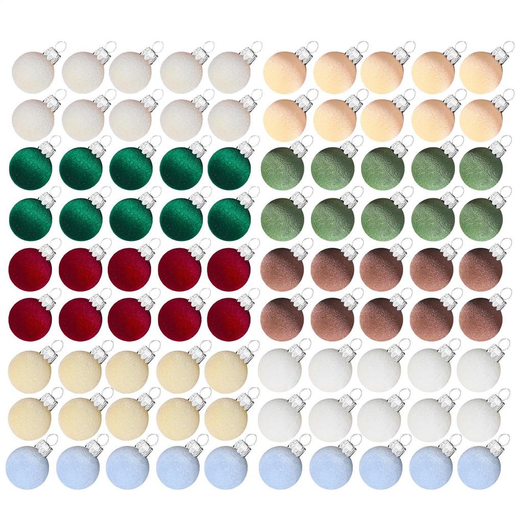 30 Christmas Tree Balls Decorations 3cm Small Plush Flocking Balls Set Hanging Christmas Tree Decorations Balls For Holiday