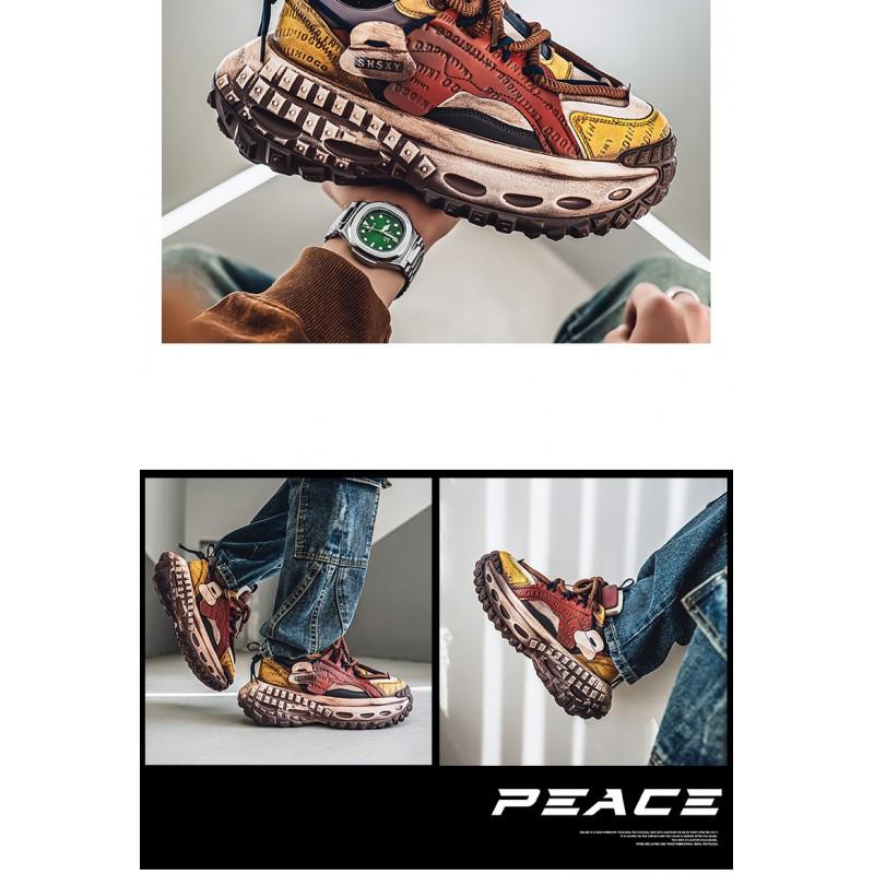 Internetberühmt Beliebt Herrenschuhe Trendige Marken Nische Vielseitig Freizeit Laufen Sport Reifensohlen Dick Höhe Steigernd Vater
