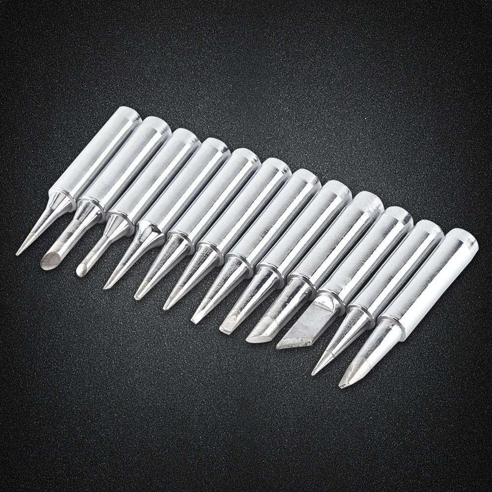 12Pcs    Free Replacement Soldering Solder Iron Tips Station Tool Kit