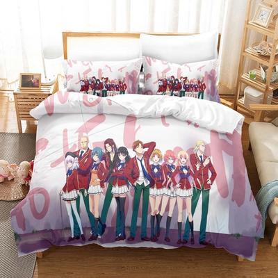 Classroom Of The Elite Ložní sada Jednolůžko Dvojlůžko Plná Velikost Queen King Ložní sada Pro Dospělé Dětská Ložnice Sady Povlečení 3D Tisk Anime