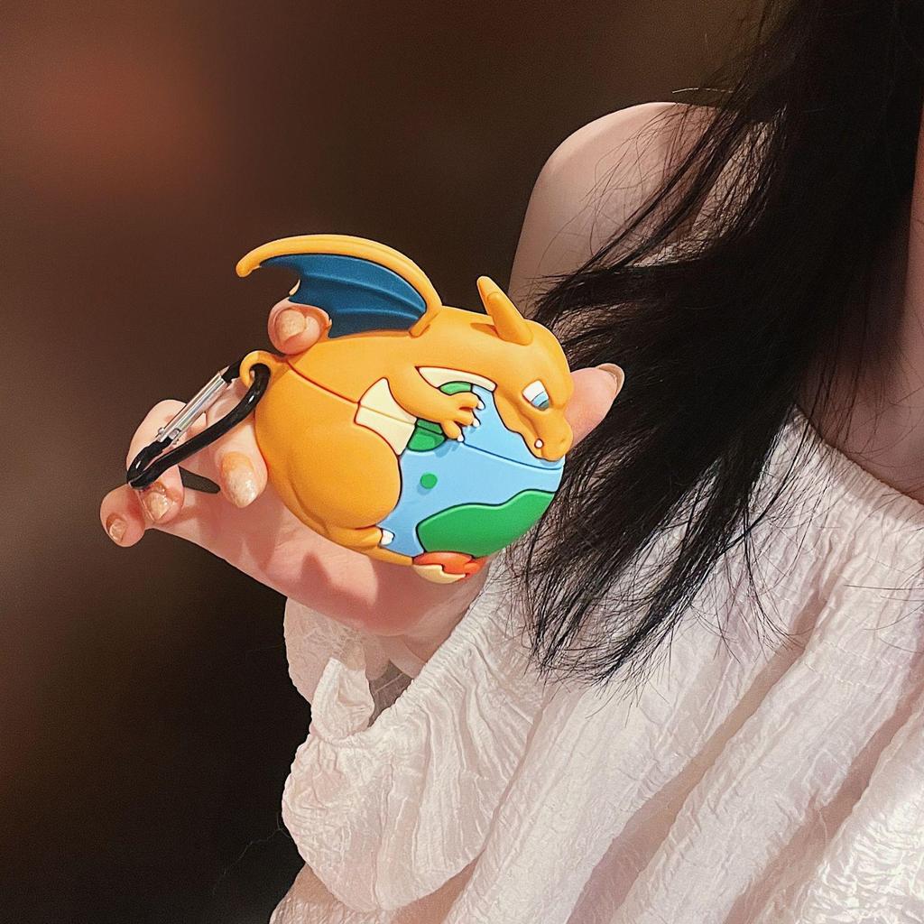 Earth Cast Charizard AirPods Pro 3 Case: Compatible with Gen 2/3/4 Apple Bluetooth Earphone.