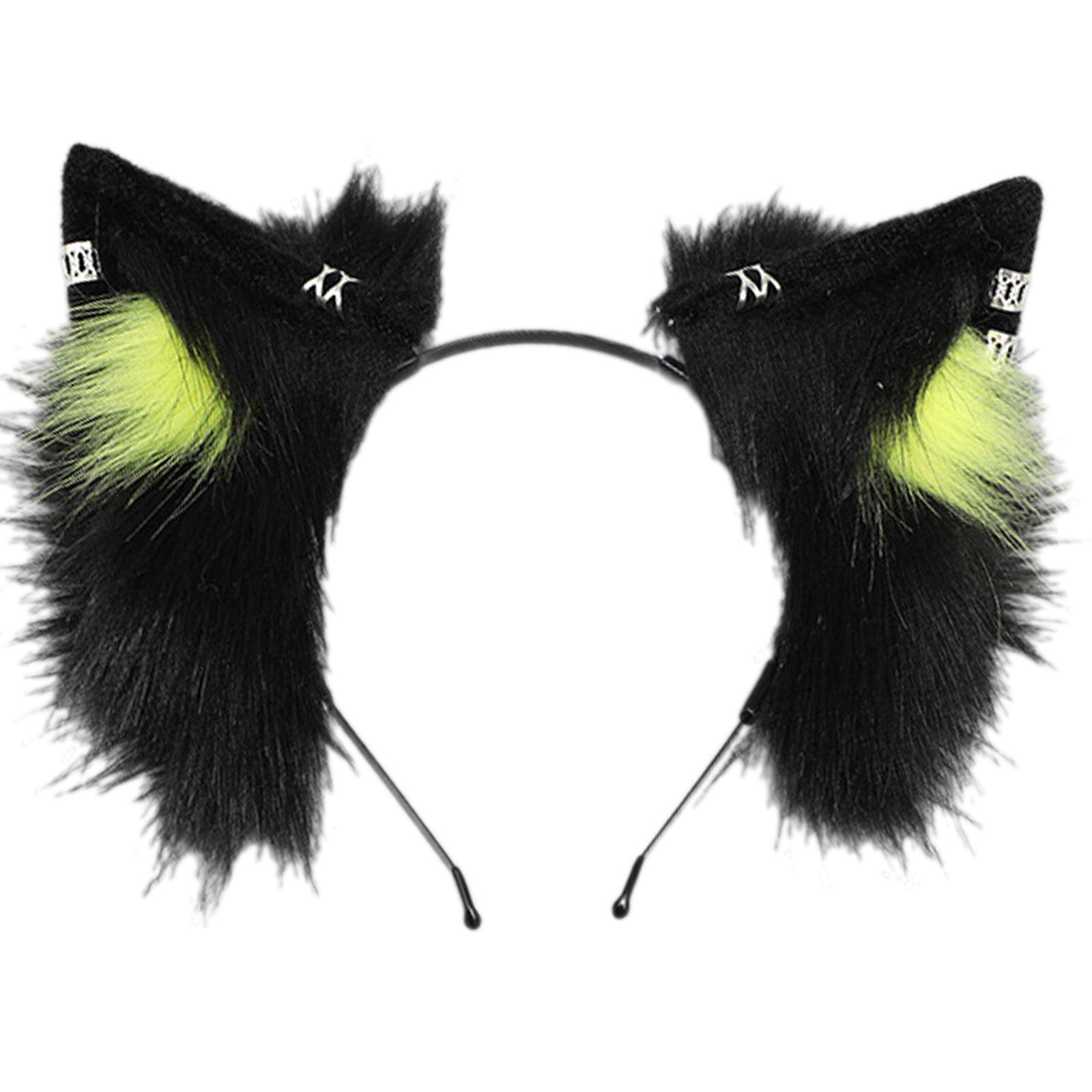 

Мультяшные плюшевые уши животного, повязка на голову, костюмные головные уборы, регулируемый милый аксессуар для косплея для женщин и детей жёлтый