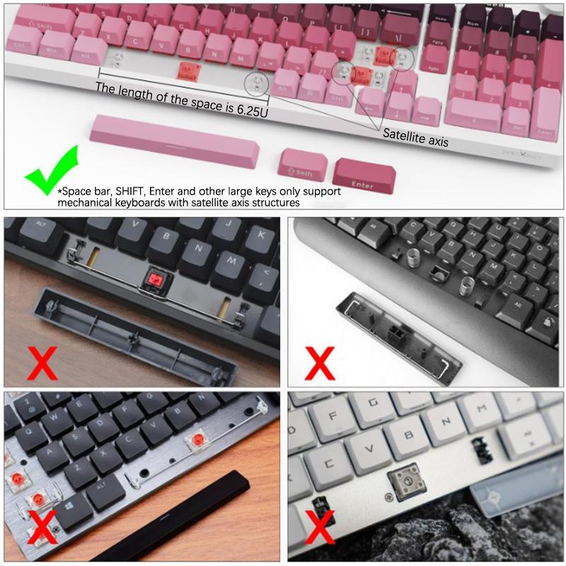 122Keys Gaming Pbt Keycaps Oem Profile Dye-Sublimated Keycap Set For Mx Cherry Gateron Switch Mechanical Keyboard Kit