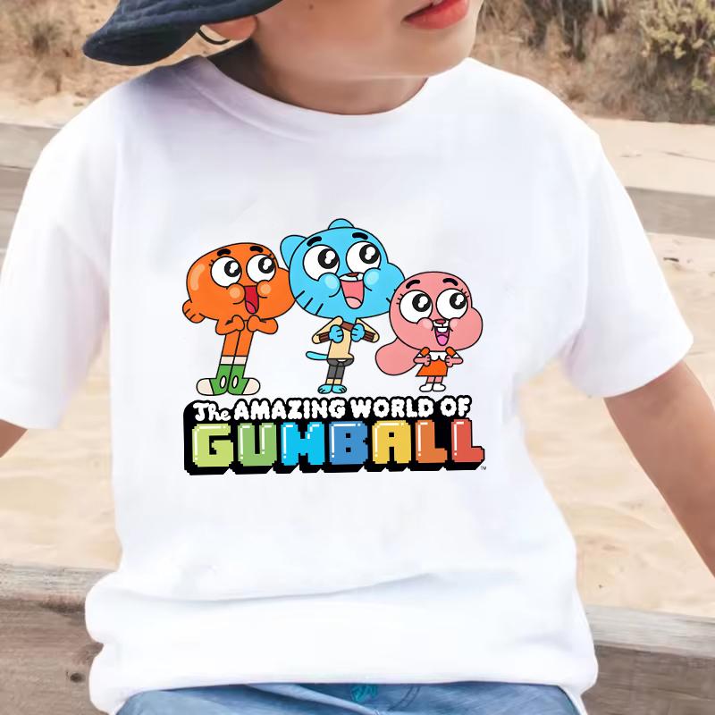 The Amazing World of Gumball Printed T-Shirt Kids Boys Girls Tops Casual Short Sleeve Crew Neck Comfortable T Shirt for Children