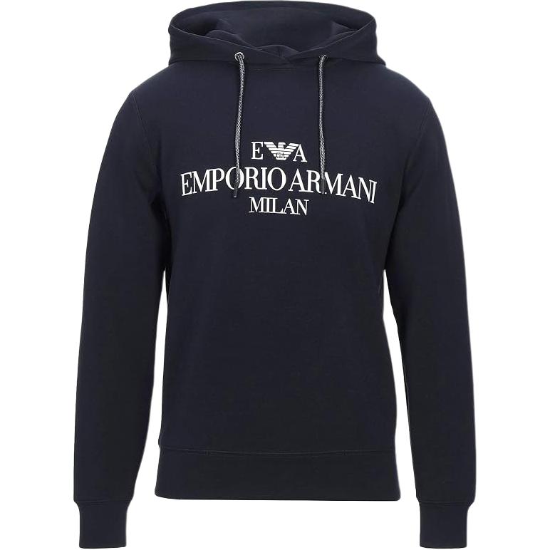 Emporio Armani Letter Print Long Sleeve Hoodie Men hoodies Black 6G1MP1-1JHSZ-0920