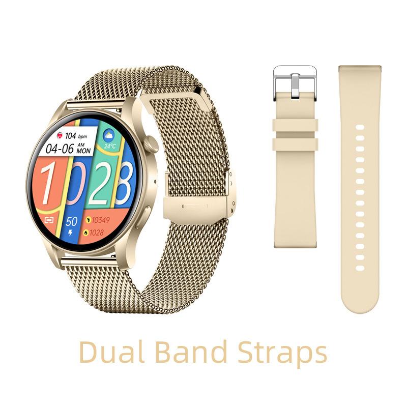 

Модный новый многофункциональный Bluetooth спортивный браслет Умный пульсометр AMOLED1.43 Кислород в крови Часы для здоровья Мужской Женский Спортивный браслет золотой