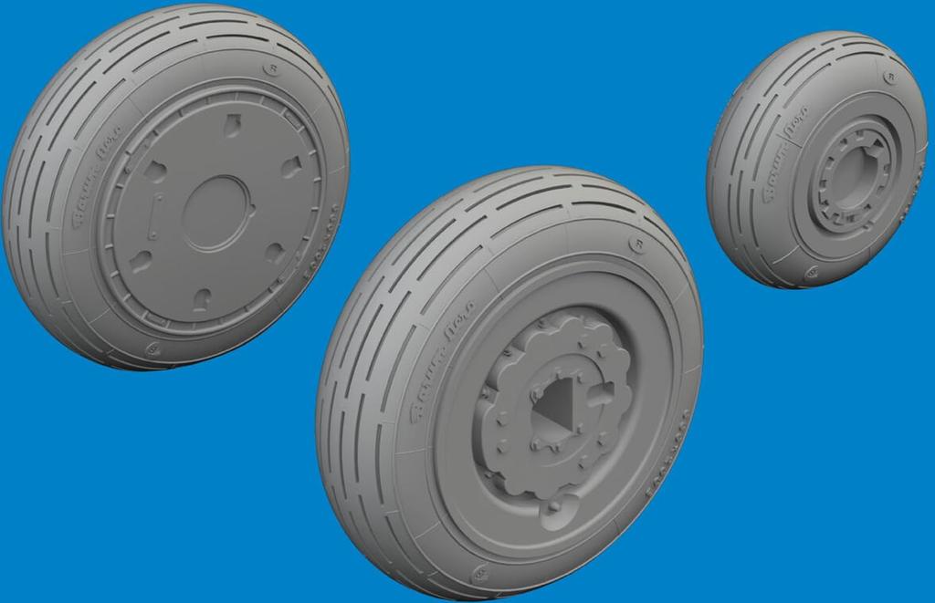 Eduard 1/48 MiG-21F Wheels (for Eduard) Plastic Model Kit Parts EDU6481151 (Airplane)