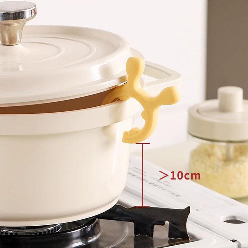 Multifunctional Deer Ear Spatula Holder Anti Scalding Overflow Pot Clip Silicone Spoon Rest Cooking Utensils Clip Kitchen Gadget