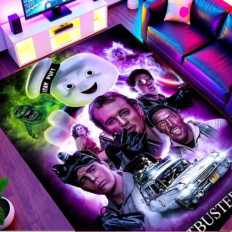 Ghostbusters Print Rug, Washable Floor Carpet, For Entryway Dorm Laundry Room Office Study, Home Decor Birthday Christmas Gift