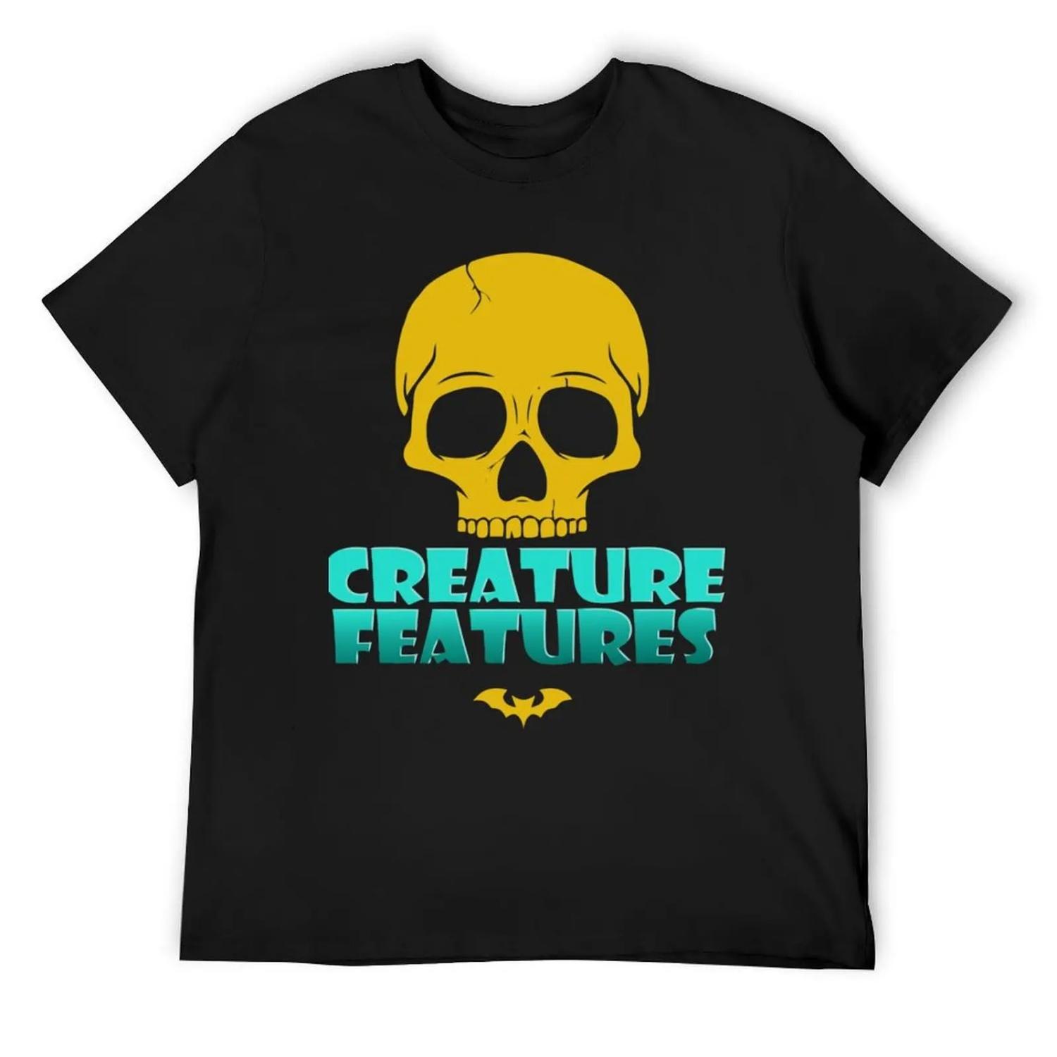 

Creature Features Logo T-Shirt cute tops valentines boutique clothes gifts for boyfriend t shirts for men pack XXXXXL чорний